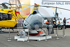 An unmanned reconnaissance helicopter Airbus VSR700.