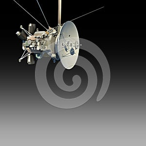 Unmanned spacecraft or satellite orbiter with clipping path