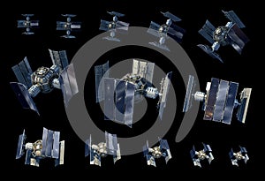 Unmanned spacecraft or satellite orbiter with clipping path photo