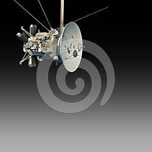 Unmanned spacecraft or satellite orbiter with clipping path photo
