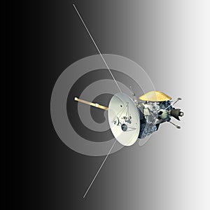 Unmanned spacecraft or satellite orbiter with clipping path photo