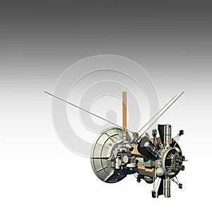Unmanned spacecraft or satellite orbiter with clipping path photo