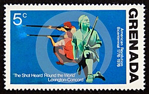 Unused postage stamp Grenada 1975, Rebel troops