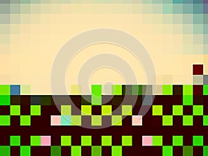 An unmatched geometric pattern of colorful triangles, rectangles