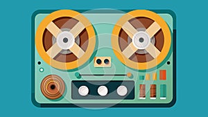 The unmistakable hiss of a reeltoreel tape machine as it plays back old recordings. Vector illustration. photo