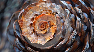 The unmistakable presence of the Fibonacci spiral within the cone structure of a pinecone a testament to the beauty of photo