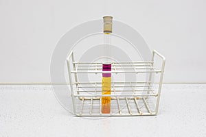 Unmixable fluids in a test tube