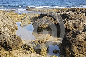 Unnamed beach of volcanic rock on the coast of Taiwan