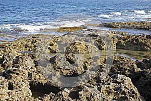 Unnamed beach of volcanic rock on the coast of Taiwan