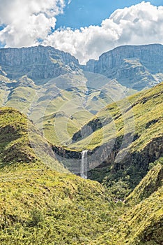 Unnamed waterfall as seen from the Sani Pass
