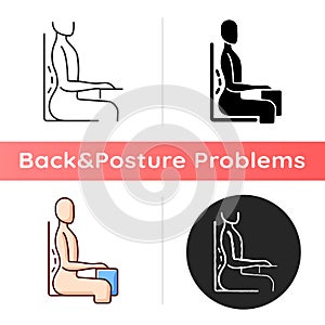 Unnatural sitting position icon