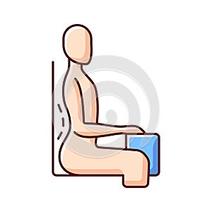 Unnatural sitting position RGB color icon