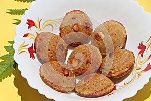 Unniappam or Unni Appam are sweet fritters made with rice, banana, a few spices and coconut