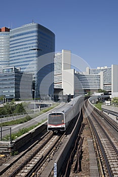 UNO city in Vienna with subway photo