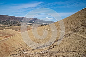 Unofficial trails through the Painted Hills in John Day Fossil Beds National Monument