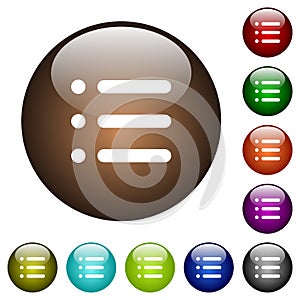 Unordered list color glass buttons photo