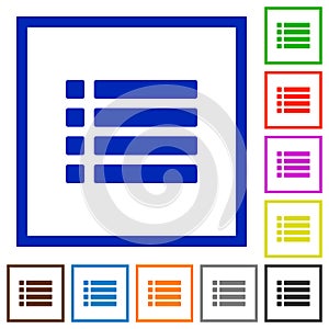 Unordered list flat framed icons photo