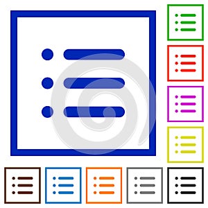 Unordered list flat framed icons photo