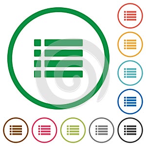 Unordered list outlined flat icons photo