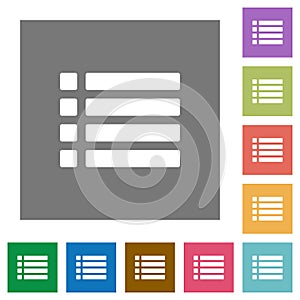 Unordered list square flat icons photo