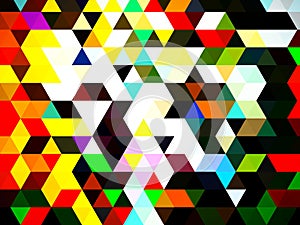 An unorthodox geometric designing pattern of multi-colored tiles photo