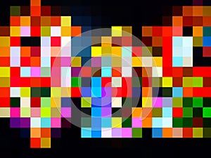 An unorthodox geometric illustration of colorful pattern of tiles photo