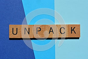 Unpack, business buzzword in 3d letters