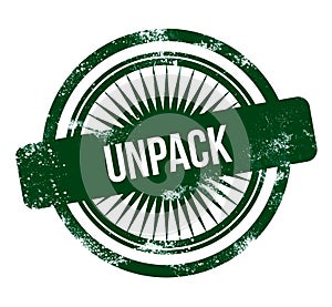 Unpack - green grunge stamp