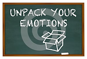 Unpack Your Emotions Feelings Chalk Board Words