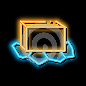 unpacked butter neon glow icon illustration