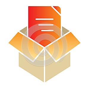 Unpacking flat icon. Box unpack color icons in trendy flat style. File unpacking gradient style design, designed for web photo