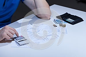 Unpaid bills on the desk