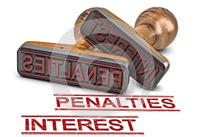 Unpaid income tax concept. Penalties and interest, Internal Revenue Service