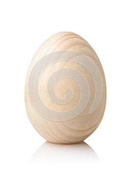 Unpainted decorative wooden egg