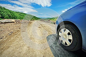 Unpaved forestry road