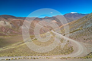 unpaved road in the South American Andes