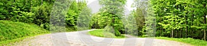 Panorama of hairpin turn road photo