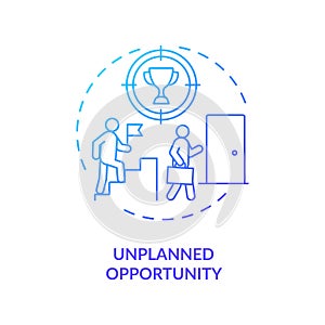 Unplanned opportunity concept icon