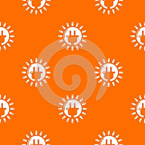 Unplugged electrical plug pattern vector orange