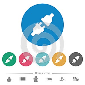 Unplugged power connectors flat round icons