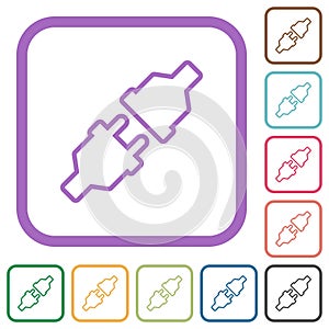 Unplugged power connectors outline simple icons