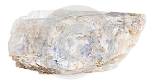 unpolished belomorite moonstone mineral isolated