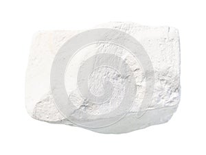 unpolished chalk (white limestone) rock isolated