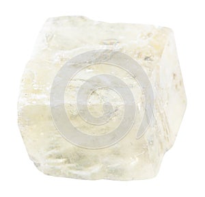 unpolished colorless calcite mineral rhomb