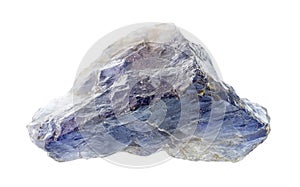 Unpolished cordierite iolite gemstone cutout photo