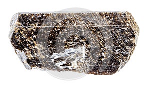 unpolished dravite tourmaline crystal isolated