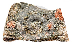 unpolished gneissoid granite mineral isolated