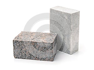 Unpolished granite and marble stone blocks