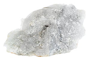 unpolished jadeite mineral isolated on white