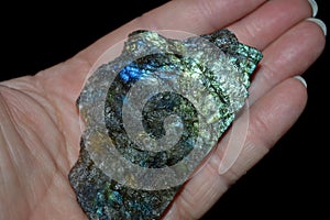 Unpolished labradorite with spectrolite qualities